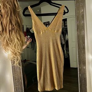 Metallic Gold Mini Dress
